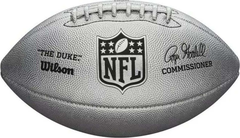 Wilson WTF1827XB Duke Metallic Edition Official Size American Football Ball Silver American Football Artikel