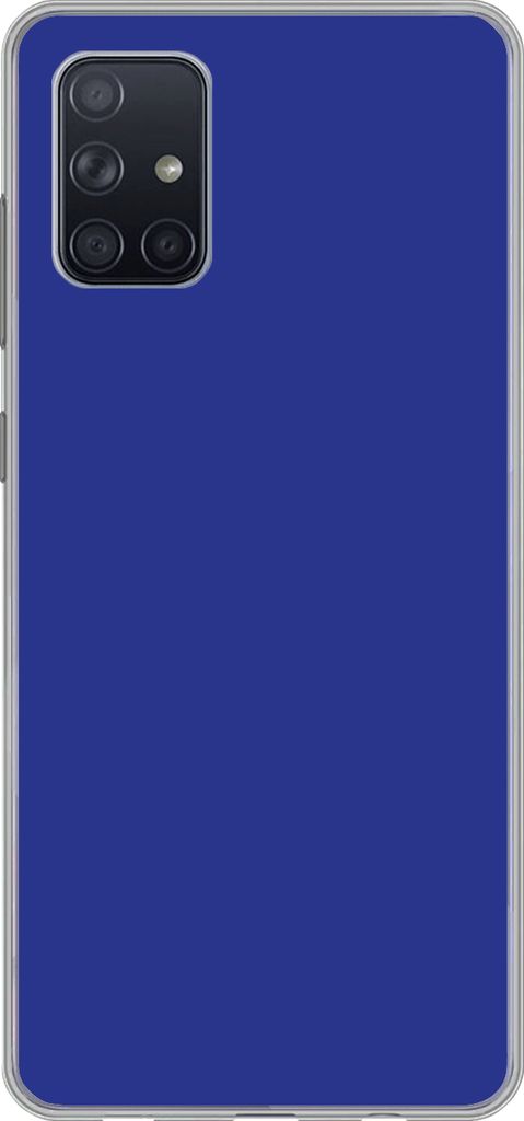 MuchoWow Handyhülle Schutzhülle Hülle für Telefoonhoesje Samsung Galaxy A51 5G Blau - Einfarbig - Dunkelblau Silikon Softcase Handy Hülle - ...
