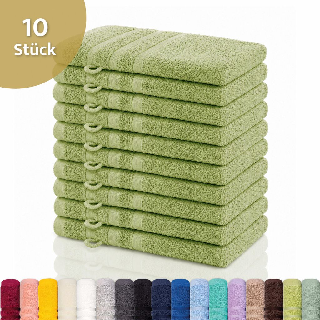 Lavea® 10er Set Waschhandschuh 15x21 cm – Waschhandschuhe Produktbild 
