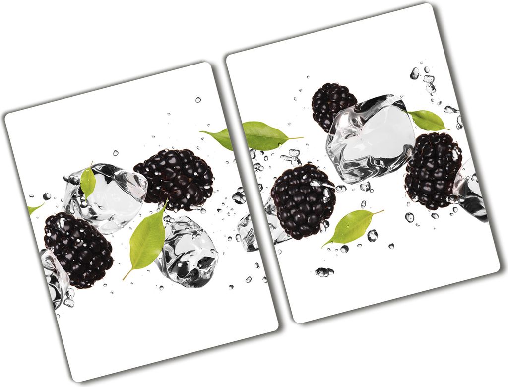 Tulup Glas Herdabdeckplatte - 2x40x52 cm - Glaskeramikkochfeld-Abdeckung Spritzschutz Glasabdeckplatte Kochplattenabdeckung und Schneidebrett - Zwe...