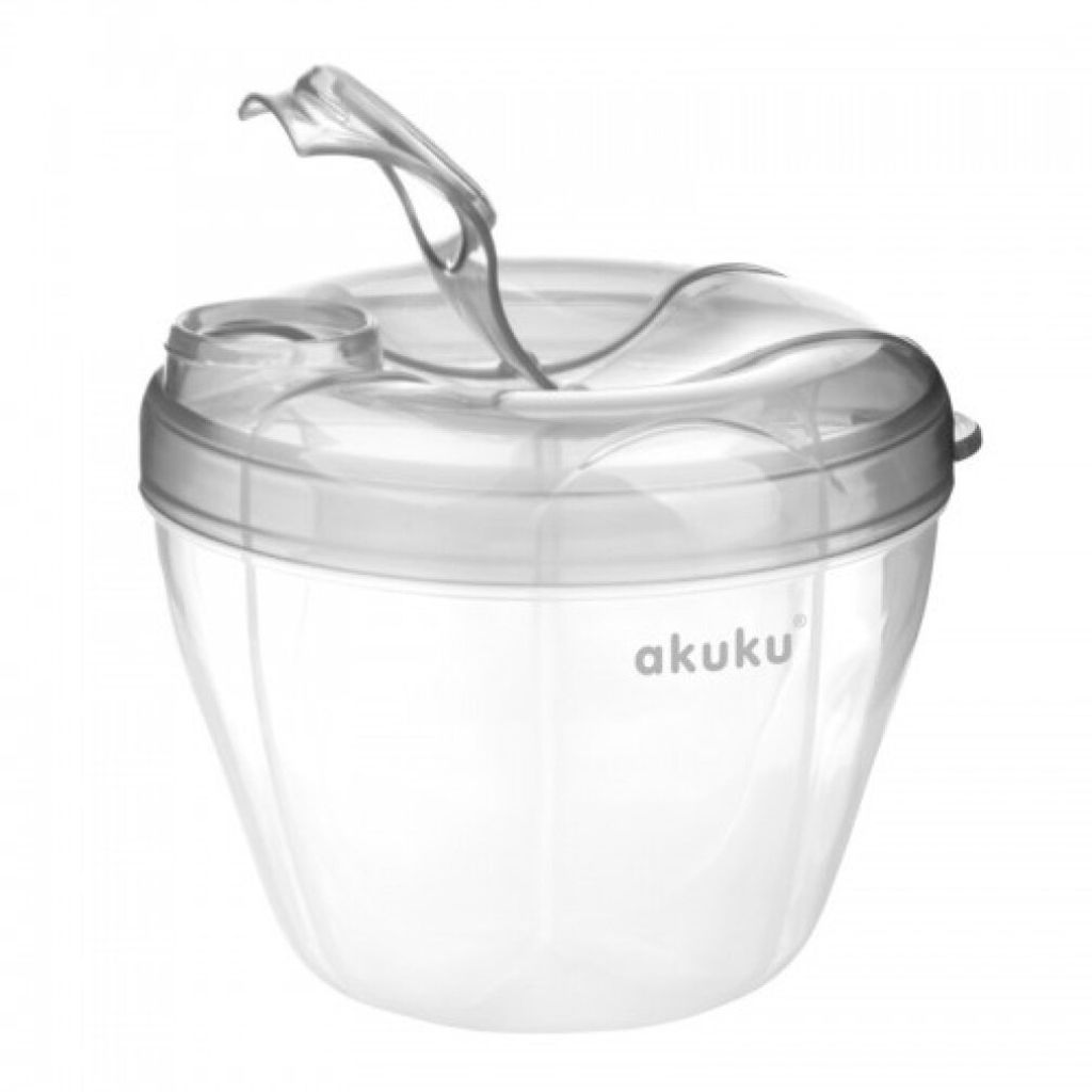 A clear, studio shot of a baby milk powder dispenser.