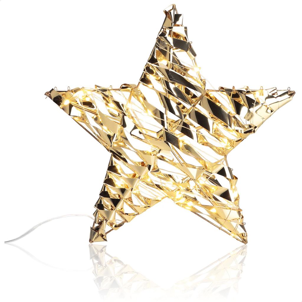com-four LED-Stern mit Timer - 30 cm Weihnachtsstern - Deko Leuchtstern