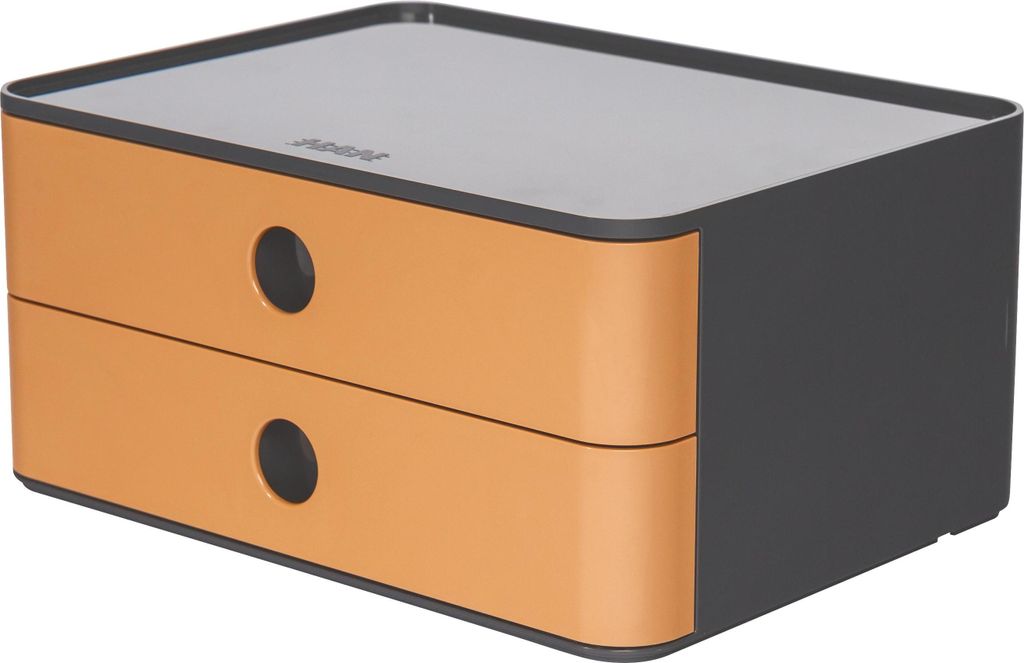 Schubladenbox Smart-Box Allison 260x195x125mm 2 Schübe caramel brown/dark grey