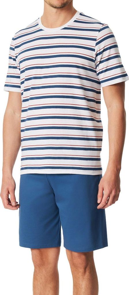 Schiesser Herren Schlafanzug kurz Gr. 58 weiss