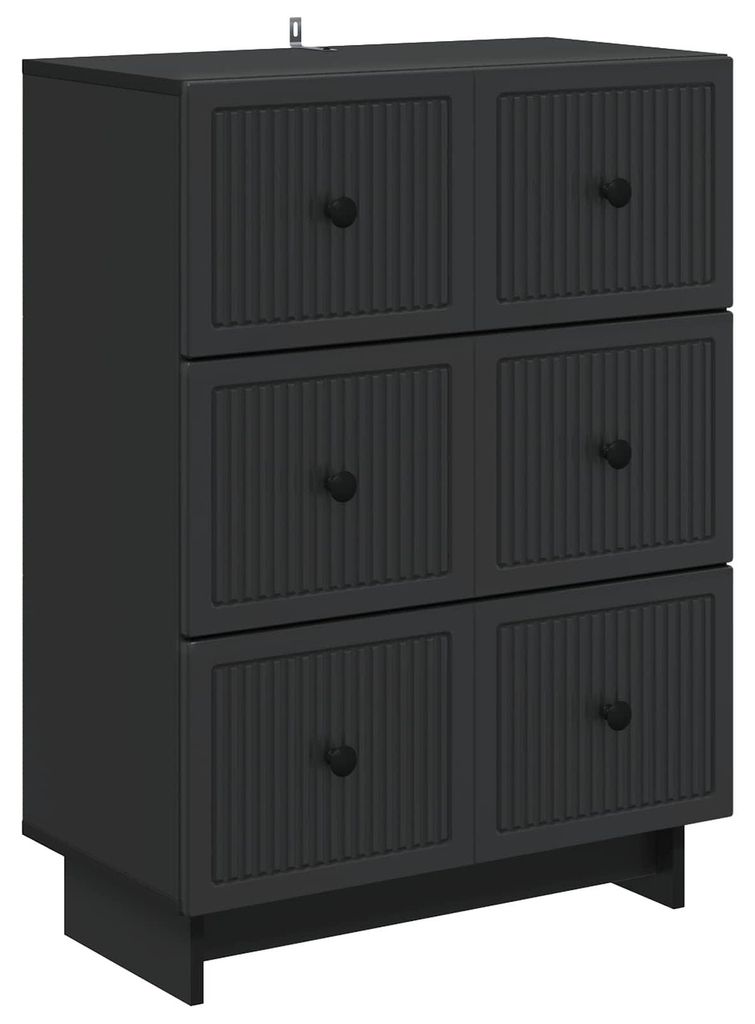 Schubladenschrank Schwarz 66 x 34,5 x 90 cm Holzwerkstoff
