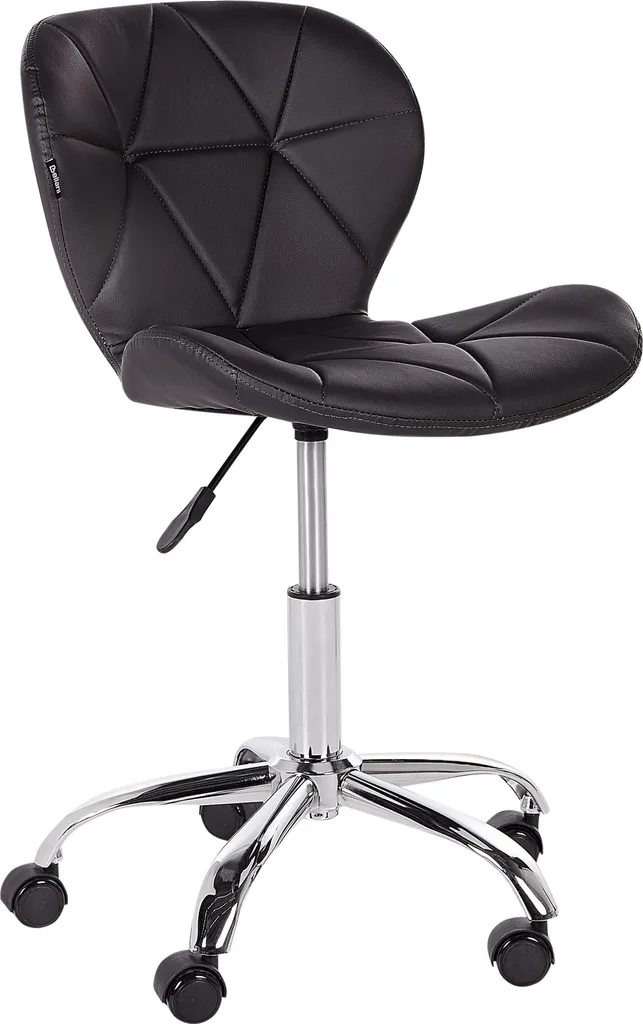 Fauteuil de bureau Valetta Lumarko en simili cuir noir pour ordinateur