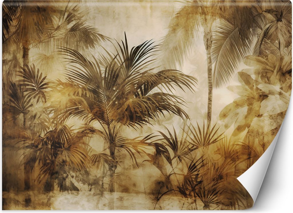 Vlies fototapete Tropische Pflanzen in Sepia 150x105 cm Feeby Grün inkl. Kleber einfache Montage