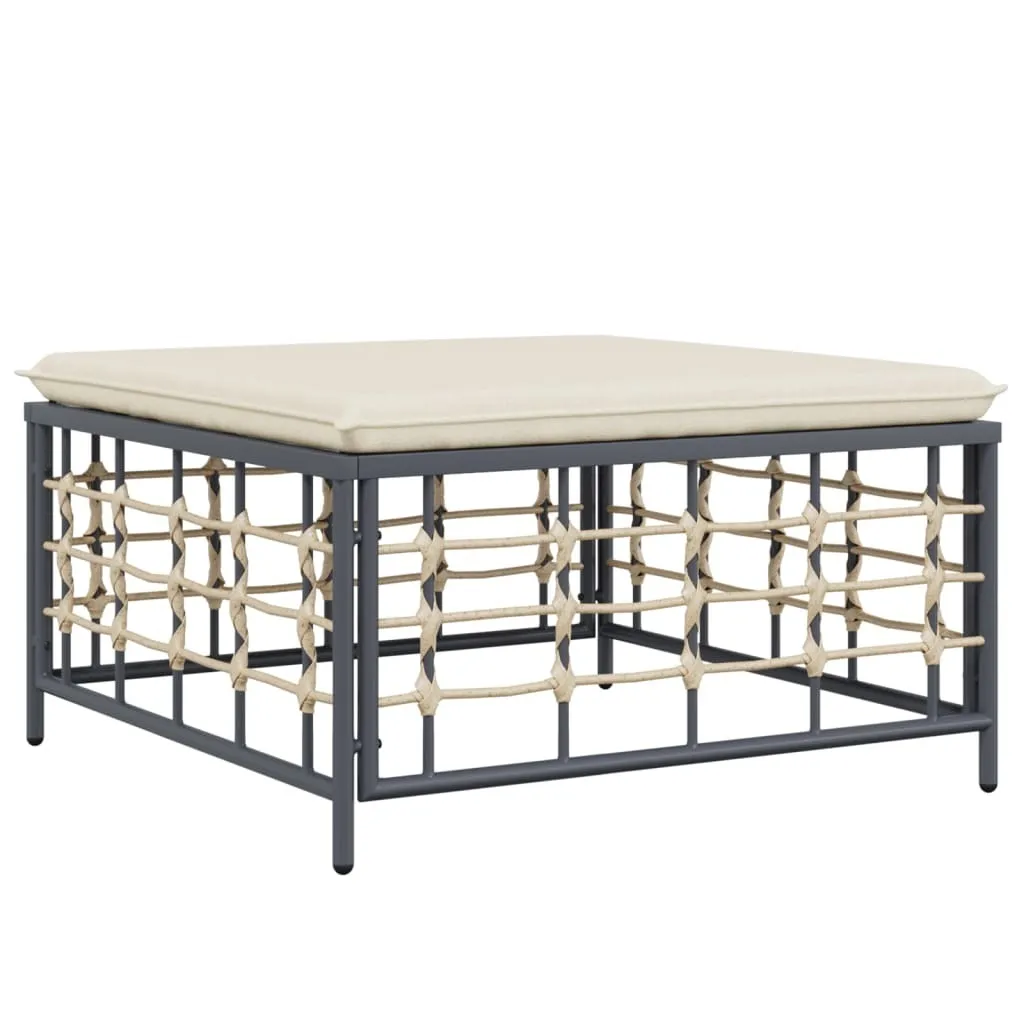 Sgabello Outdoor Beige in Rattan PE | Design Moderno con Cuscino