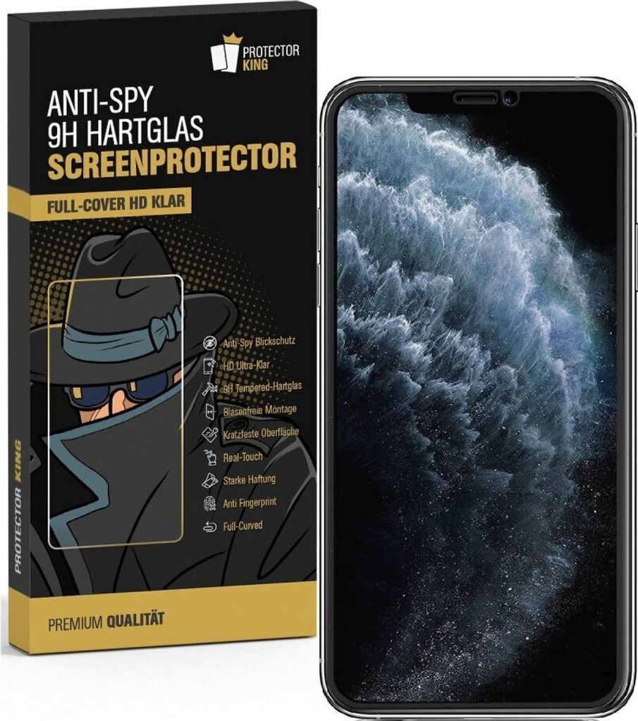 1x 9H Hartglas für iPhone XS FULL COVER ANTI-SPY Panzerfolie Blickschutz Displayschutz Panzerglas Schutzglas Schutzfolie