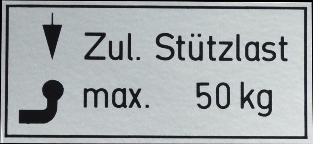 20 Stück PKW Stützlast Aufkleber 50kg