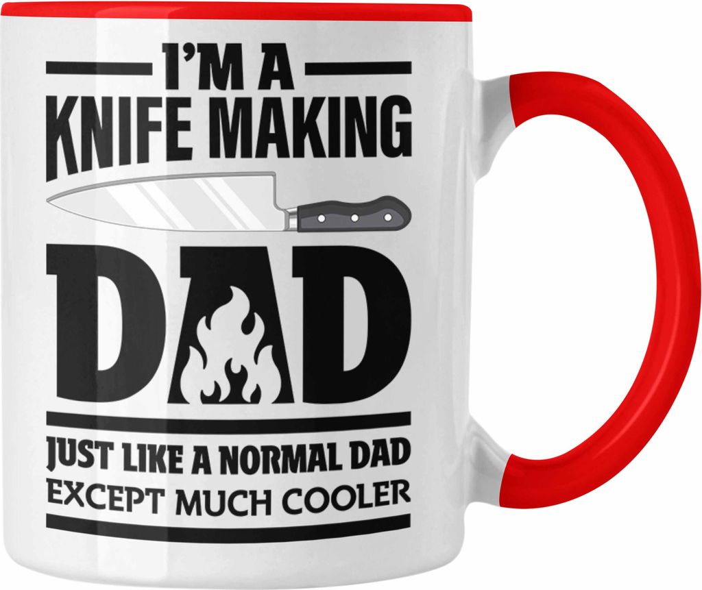 Trendation - Schmied Geschenk Tasse mit Spruch Hufschmied Kaffeetasse Geschenkidee Papa (Rot)