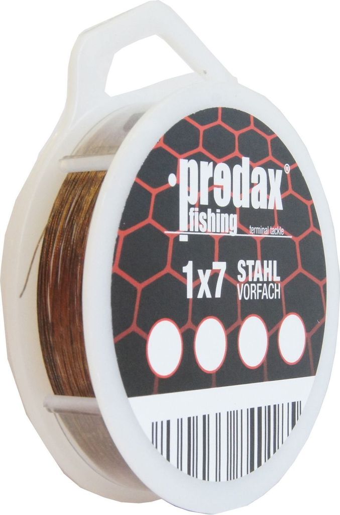 Predax Stahlvorfach 1x7 braun 10m Spule , Durchmesser/Tragkraft:0.30mm / 14kg Tragkraft