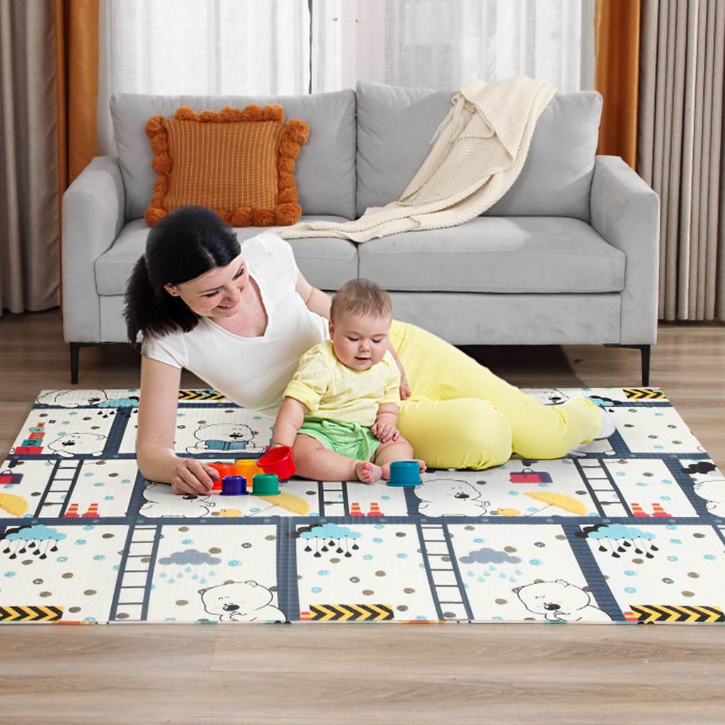 Baby Vivo Spielmatte / Spielteppich für Kinder doppelseitig Produktbild 