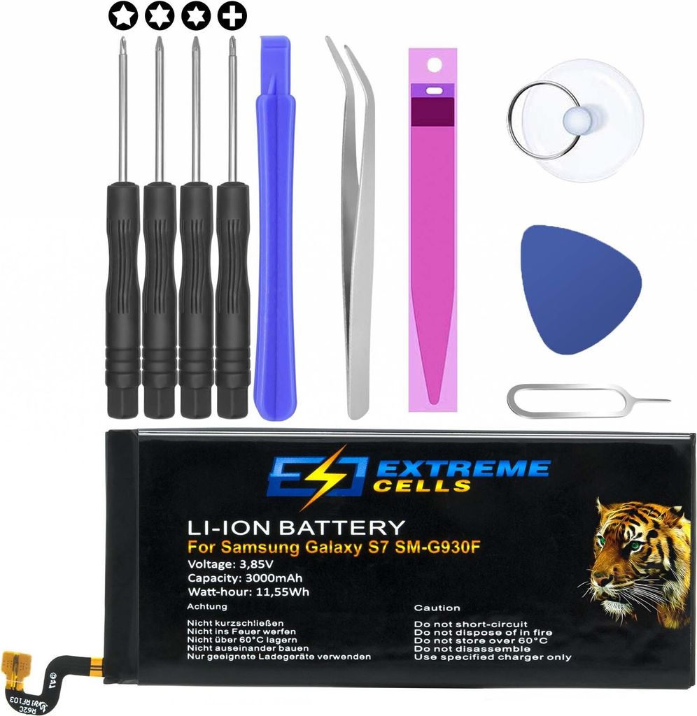 Extremecells Akku passend für Samsung Galaxy S7 EB-BG930ABE Batterie Battery Accu