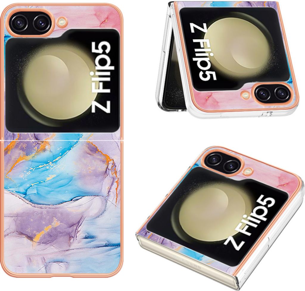 Hülle für Samsung Galaxy Z Flip 5 5G Muster TPU Silikon Stoßdämpfer Bumper Schutzhülle Blau