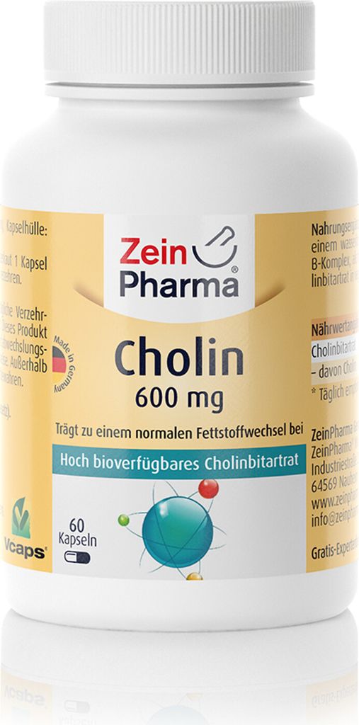 Cholin 600 mg rein aus Bitartrat veg.Kapseln 60 St Produktbild 