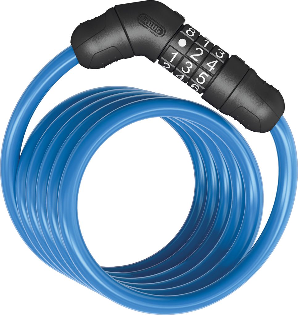 ABUS Spiralkabelschloss Star 4508C/150 - Zahlenschloss aus 8 mm starkem Spiralkabel - ABUS-Sicherheitslevel 2 - Blau