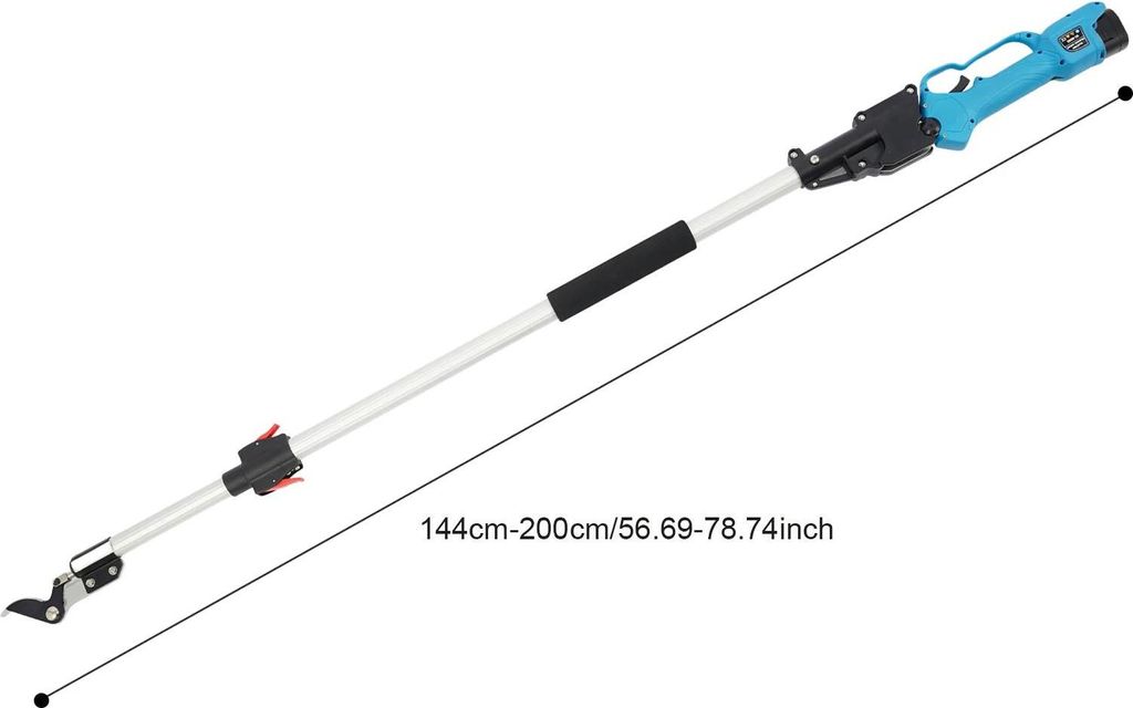 Elektrische Teleskop-Astschere/Akku-Gartenschere - Teleskopstiel 1,44–2 m - SK5-Stahlklinge - Bürstenloser Motor - 500 W - Schnittstärke 25 mm ...