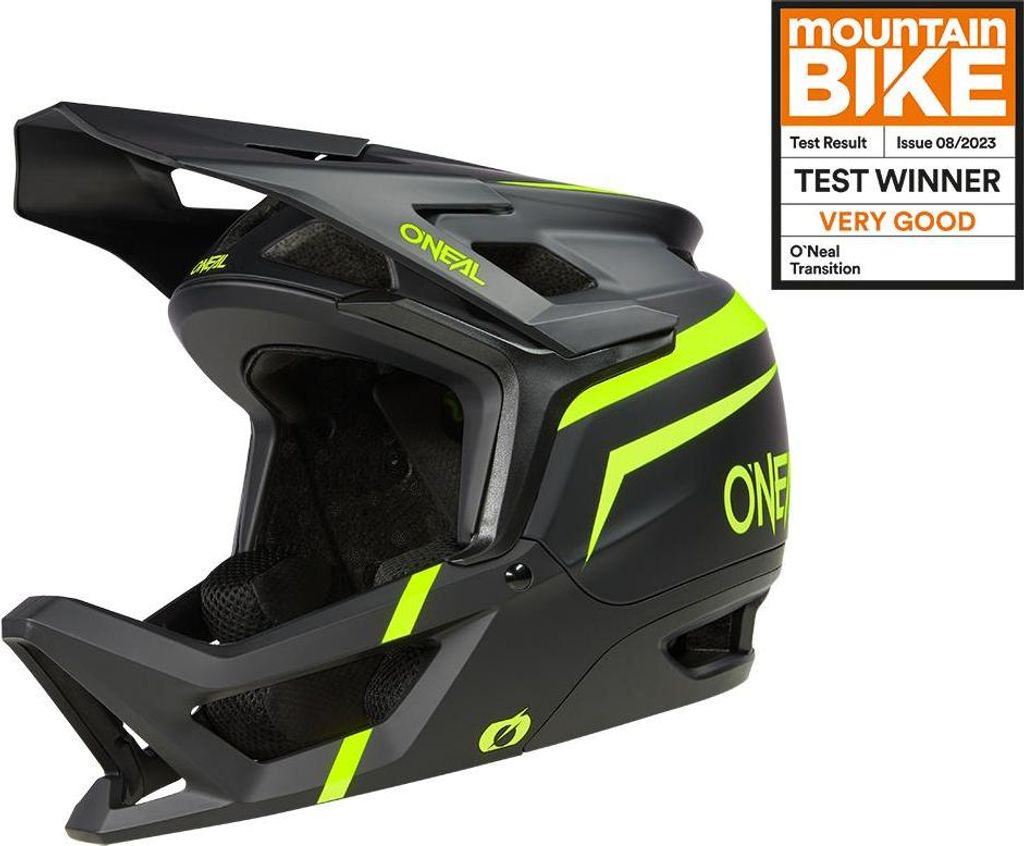 O'NEAL Bike Fullface Helm Transition Flash Black/Neon Yellow XL (61/62 cm)