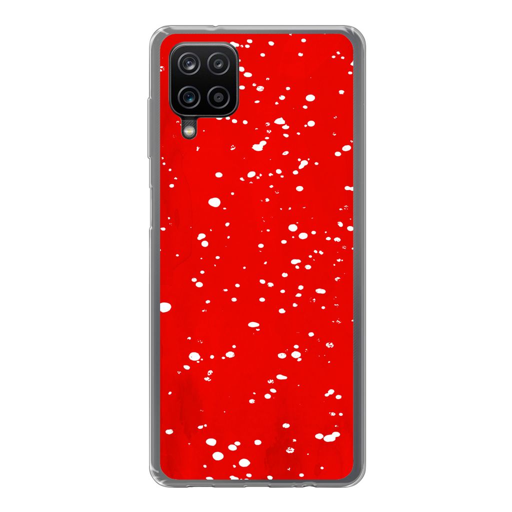 MuchoWow Handyhülle Schutzhülle Hülle für Samsung Galaxy A12 Polka dots - Rot - Pilz Silikon Softcase Handy Hülle - Bild