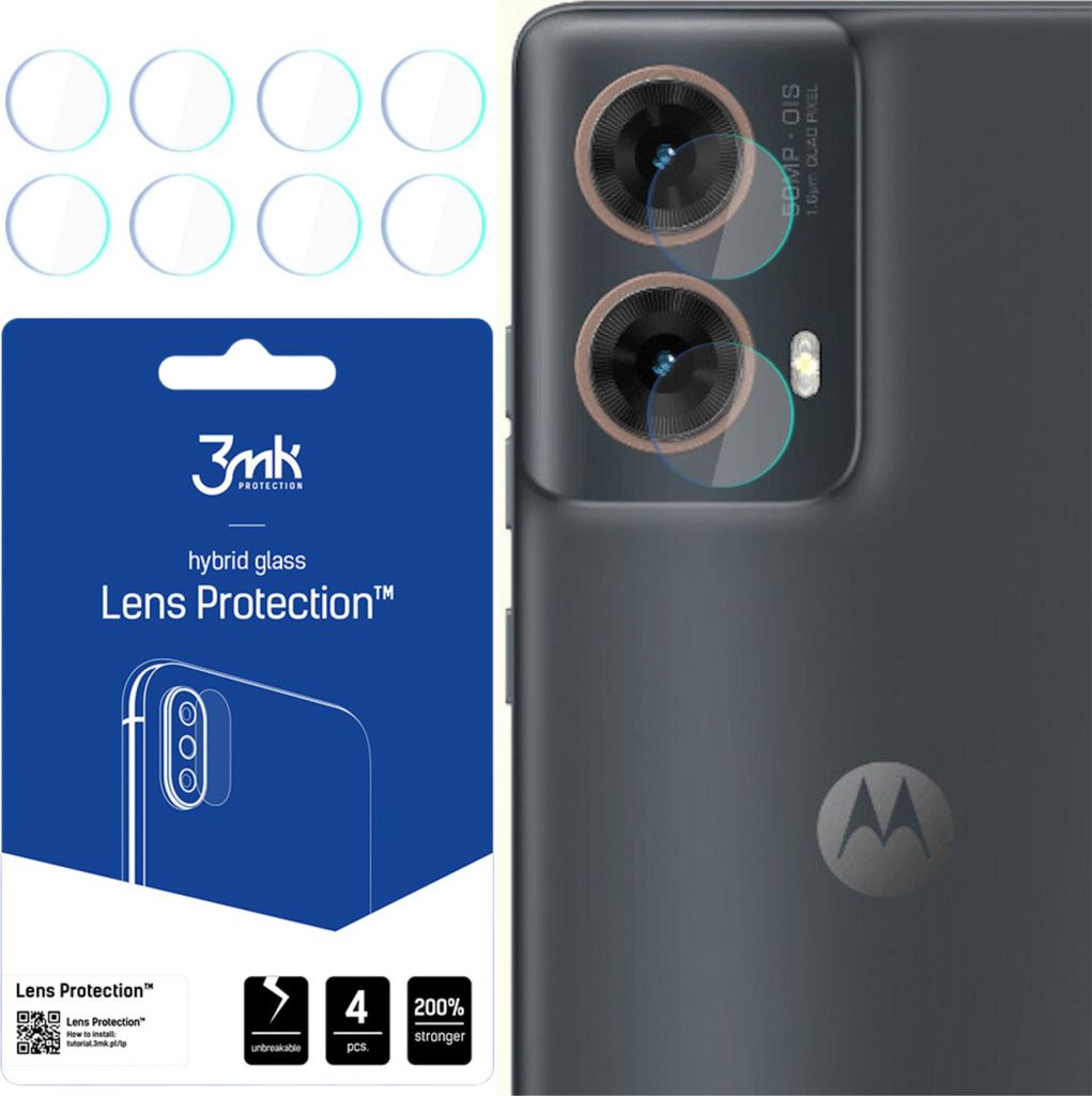 3mk Hybridglas Lens Protection für Motorola Moto G85 Kamera Objektiv Kameralinse 0,16mm 6H (4 Stück)