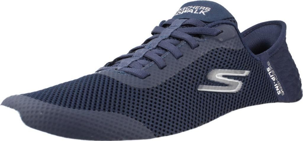 A single navy blue Skechers GO WALK FLEX shoe is shown against a white background.
