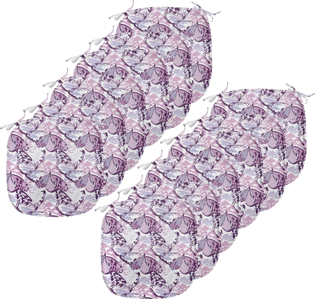 Galette de Chaise Imperméable Violette 40x40 cm avec Sangles - Pack de 12