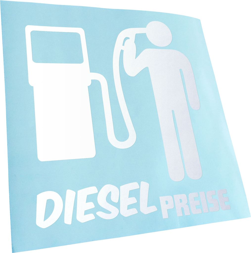 Kiwistar - Autoaufkleber - Gold - 40 x 44 cm - Diesel Preise - Heckscheibenaufkleber - Aufkleber für Auto Kfz Fahrrad, LKW, Truck Mofa