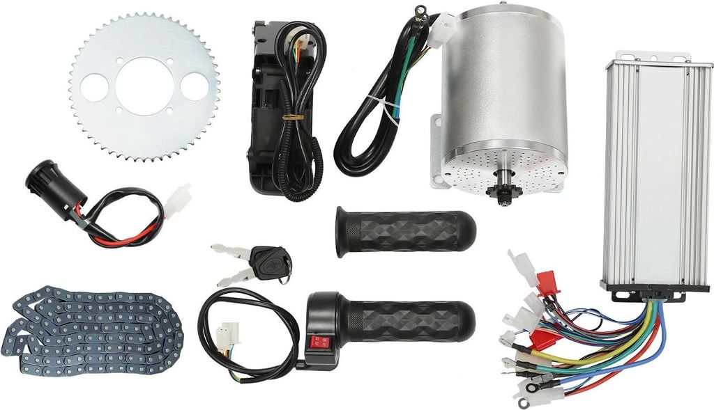 Elektro-Umrüstkit - 48–72V bürstenloses Motorset - Mit Controller & Gasgriff - Für E‐Bike & E‐Scooter - DIY Nachrüstung - Schwarz