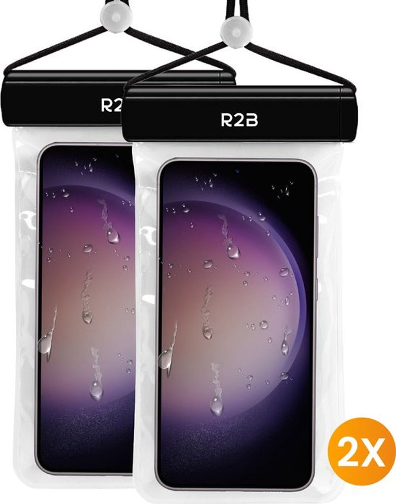 R2B wasserdichte handyhülle 2 Stück - unterwasser - Waterproof Phone Case für iPhone 16 15 14 13 12 Pro Max, Samsung, Smartphone bis zu 7 Zoll