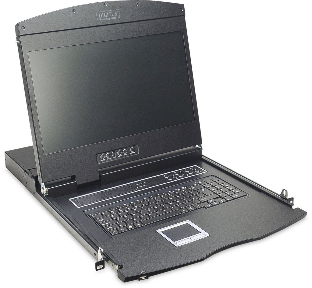 DIGITUS 19" LCD KVM Konsole, 8-Port CAT 5, deutsche Tastatur