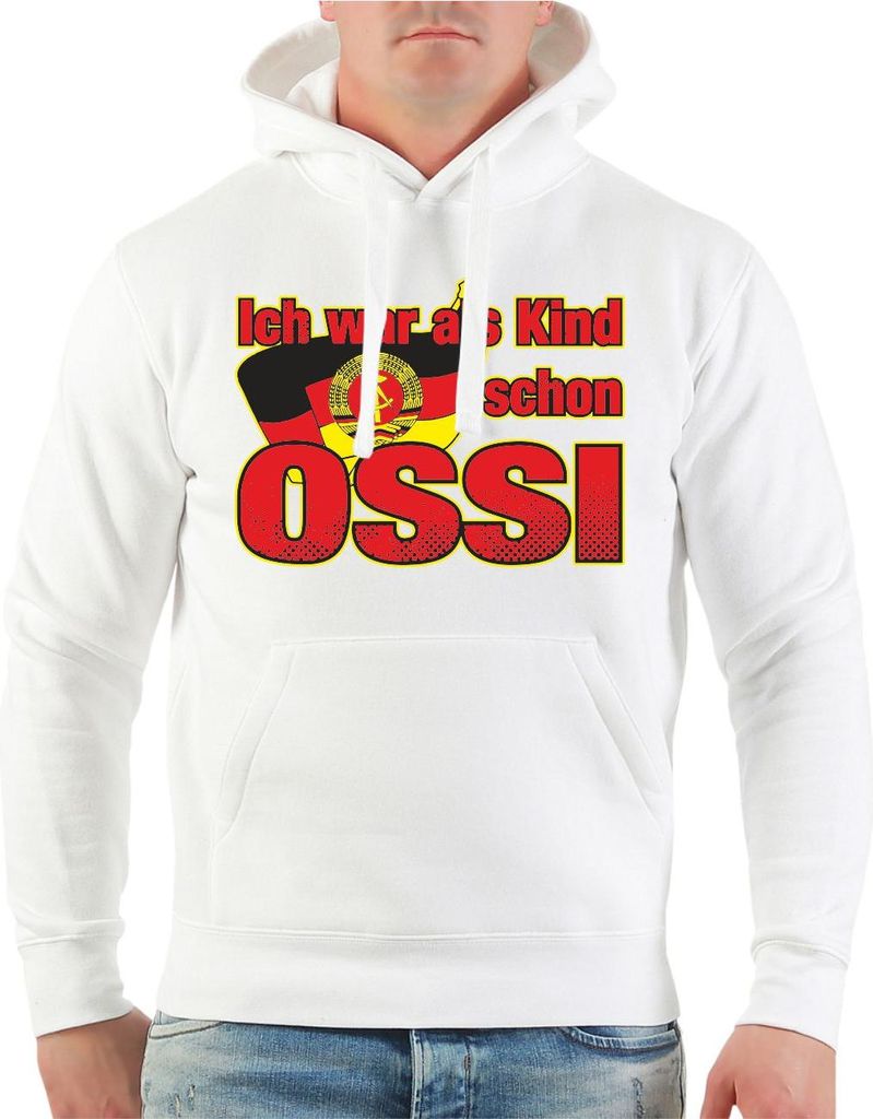 Herren Kapuzenpullover Ich war als Kind schon Ossi