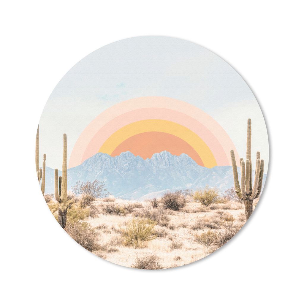 MuchoWow Mauspad Mousepad Kakteen - Pflanzen - Natur - Sonne 30x30 cm - Mousepads - Maus Mat - Pad - Mausunterlage - Tischunterlage - Schreibtisc...