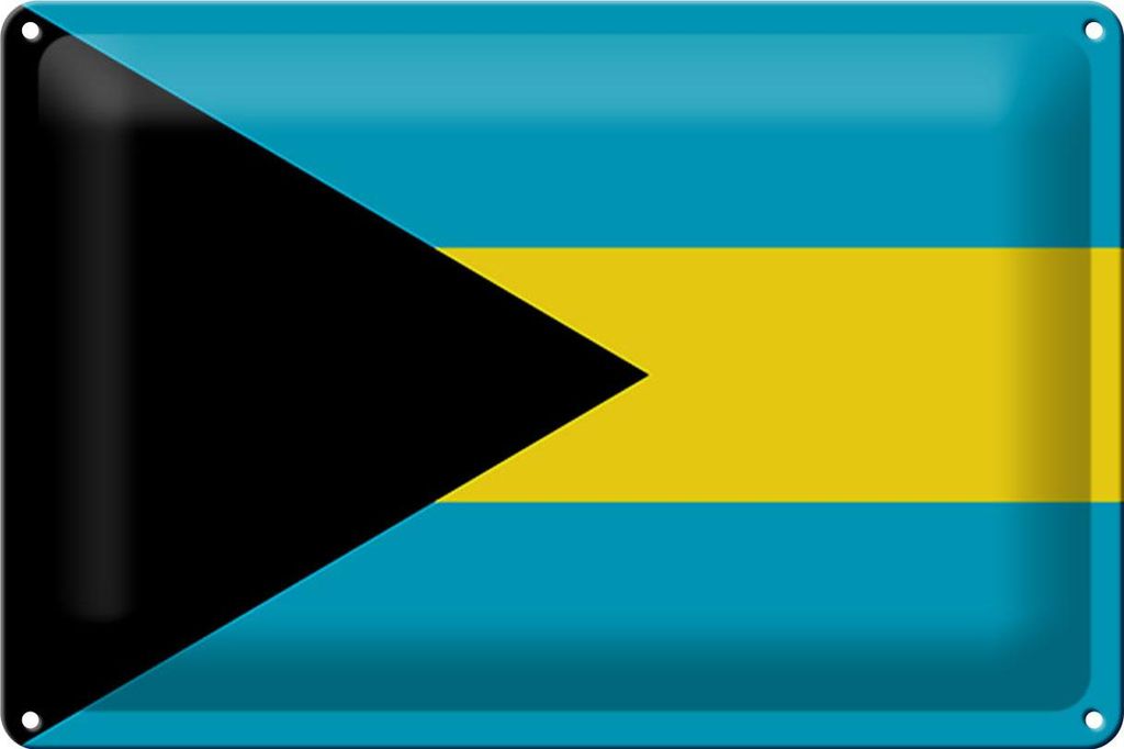 Blechschild Flagge Bahamas 30x20cm Flag of the Bahamas Produktbild 