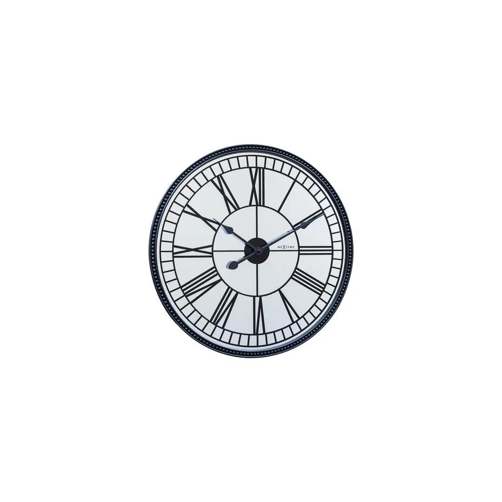 Horloge Murale Géante 56cm avec Miroir Noir NeXtime 3255 Luxe