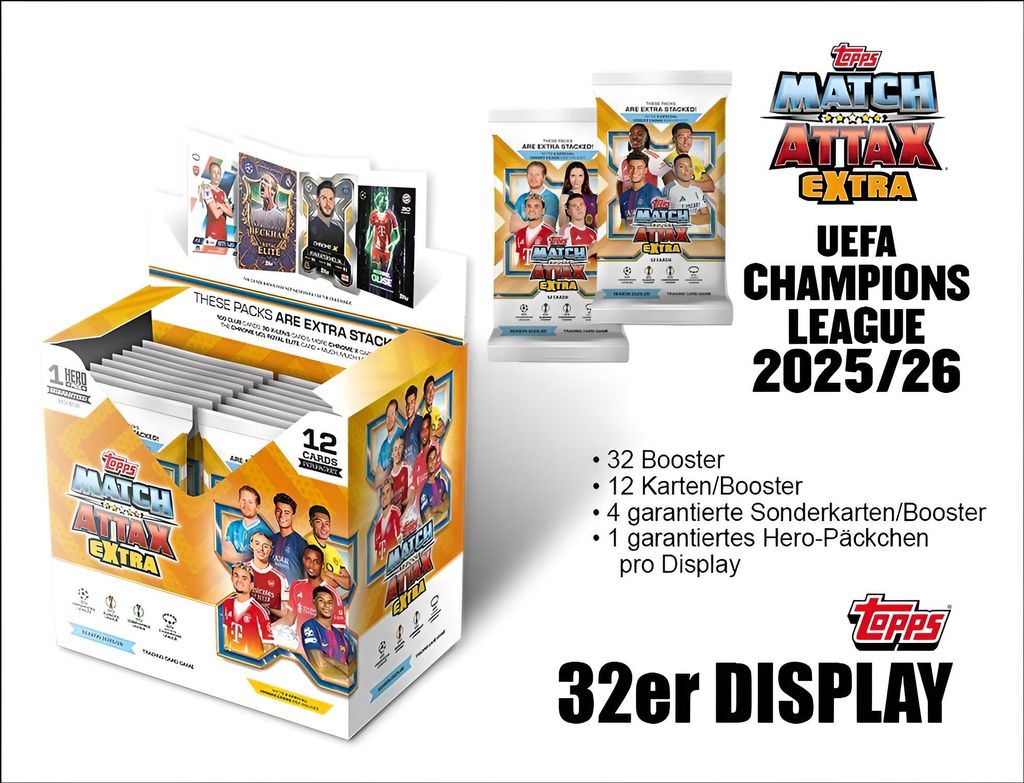 Topps - Match Attax Champions League 2025/26 EXTRA Trading Cards - 1 Display