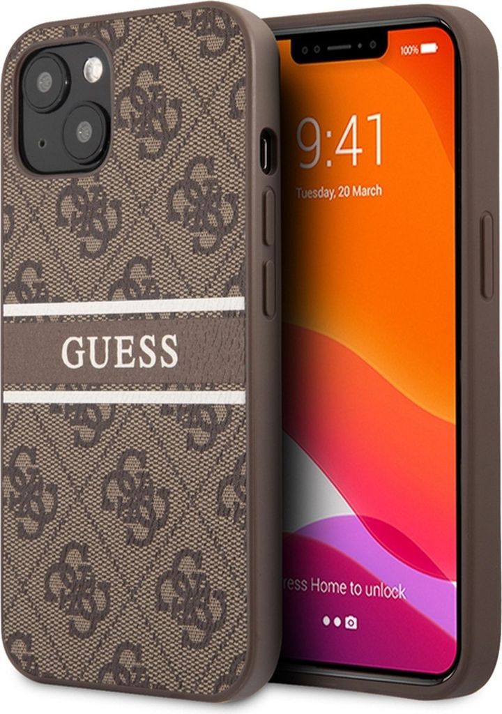 Guess, Schutzhülle 4G Stripe Apple iPhone 13 Mini, Braun
