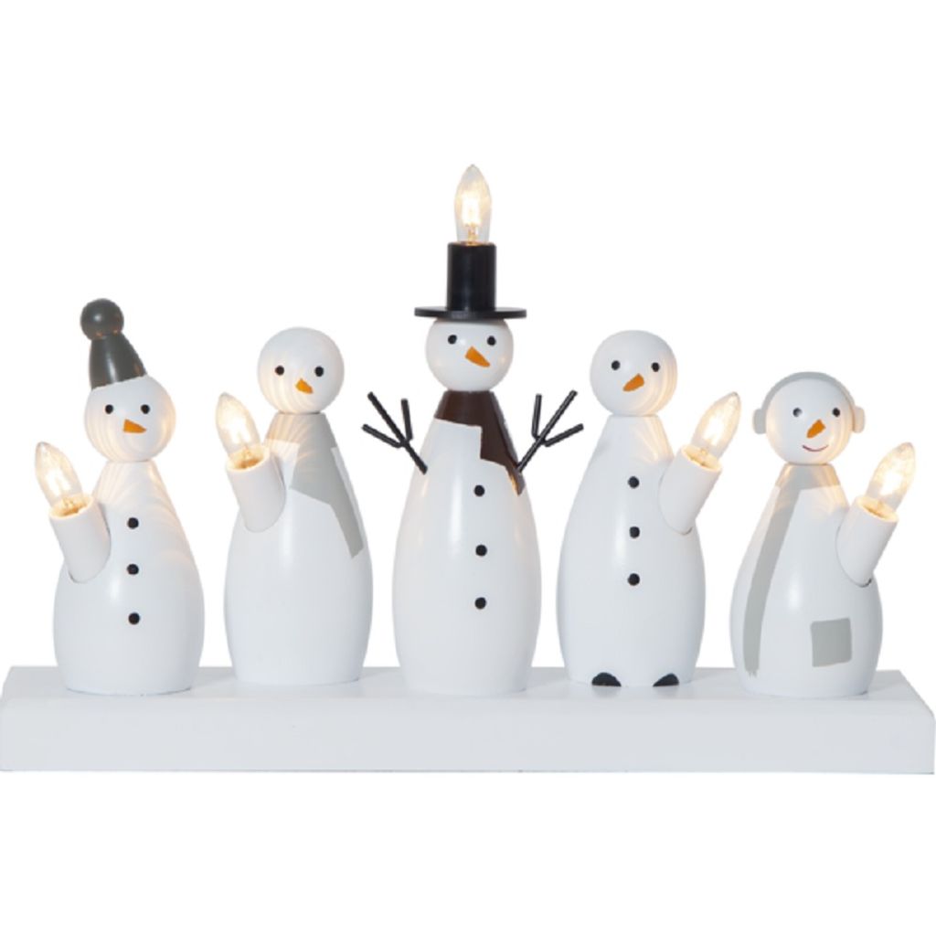 Dekoleuchte Snowman, Holz, weiß Produktbild 