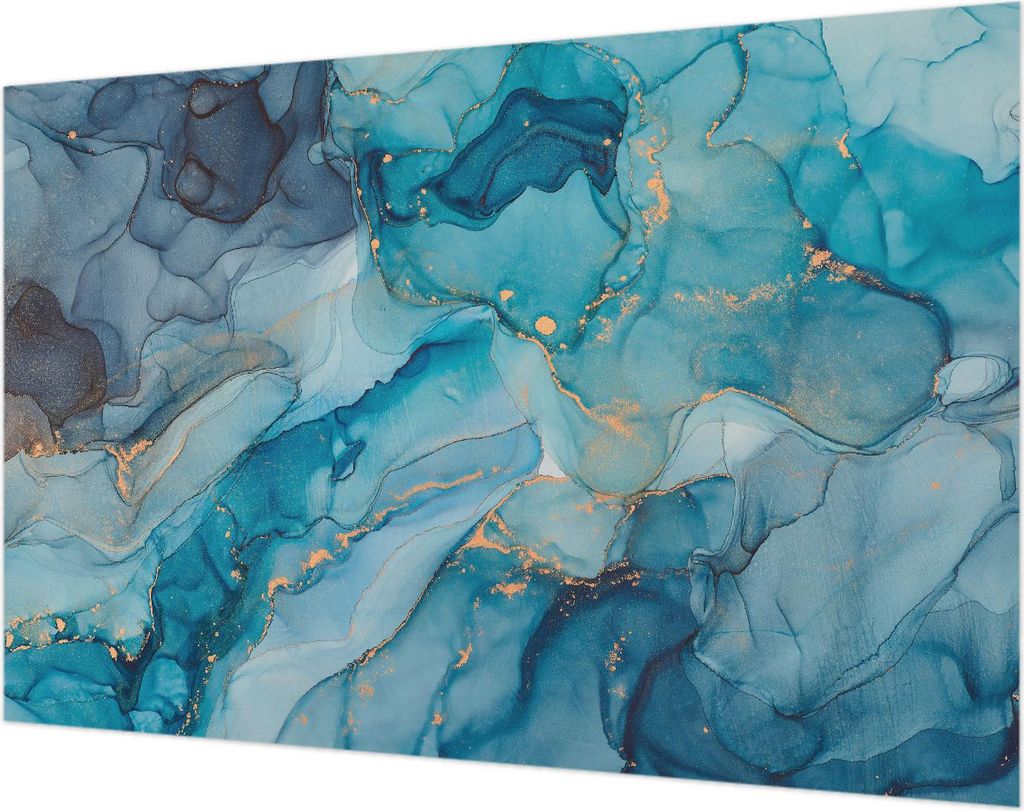Wandtapete - Dekorative Tapete für Wohnzimmer- Tapetenfolie für Wanddekoration - 104x70 cm - Blaue Abstraktion