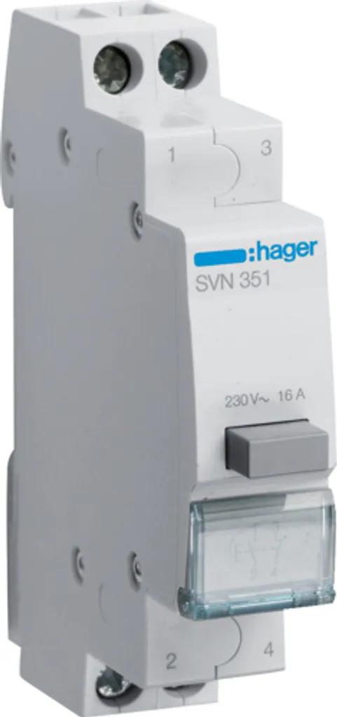 Commutateur Bouton-poussoir Hager SVN351 Modulaire 1S + 1Ö Gris