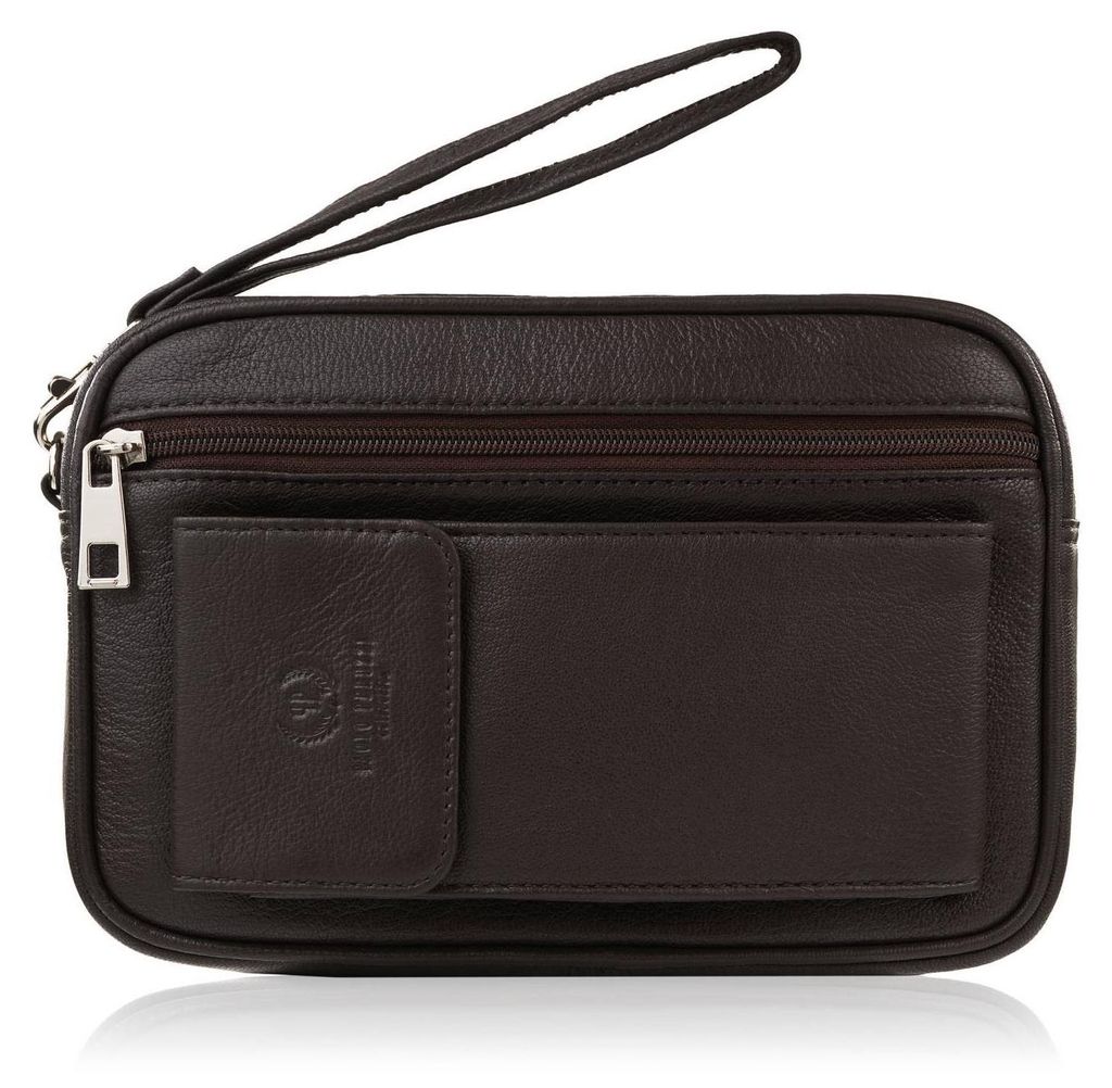 Herren Lederhandtasche mit Handyfach braun Paolo Peruzzi T-132-BR