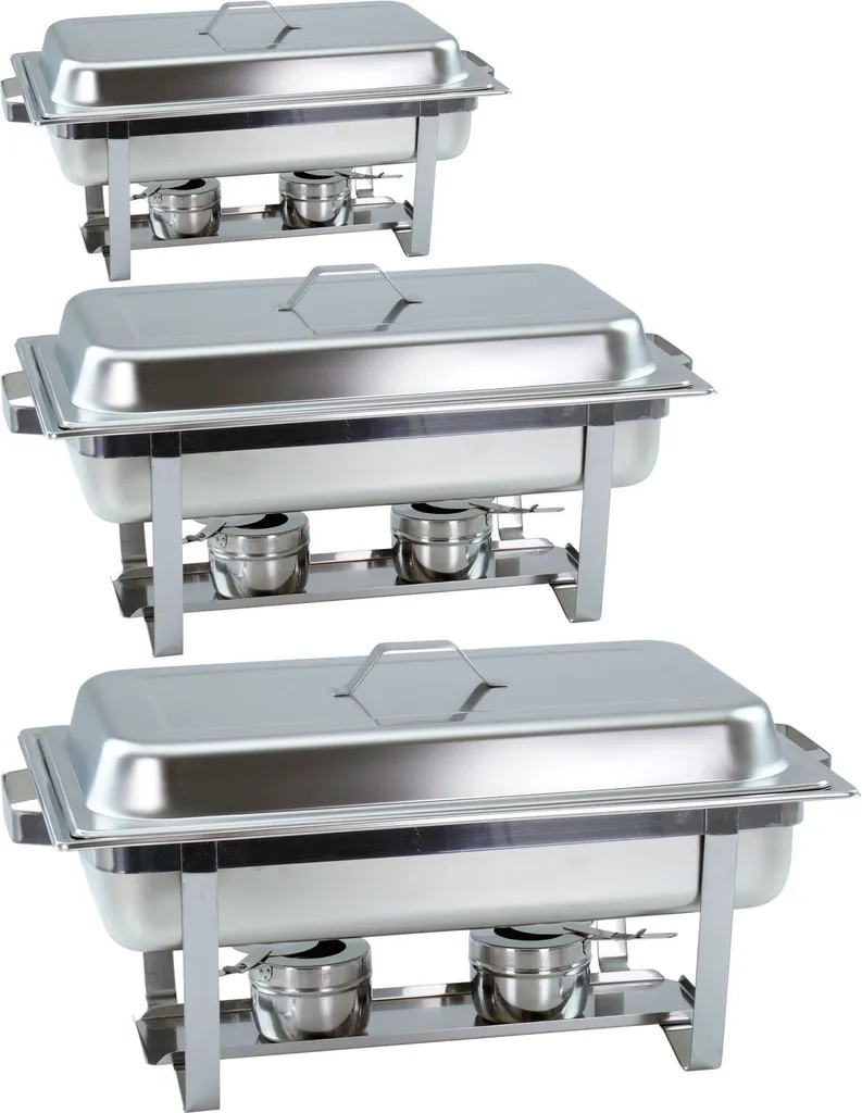 3 pezzi Chafing dish 4331 incl. contenitore GN 1/1 65mm