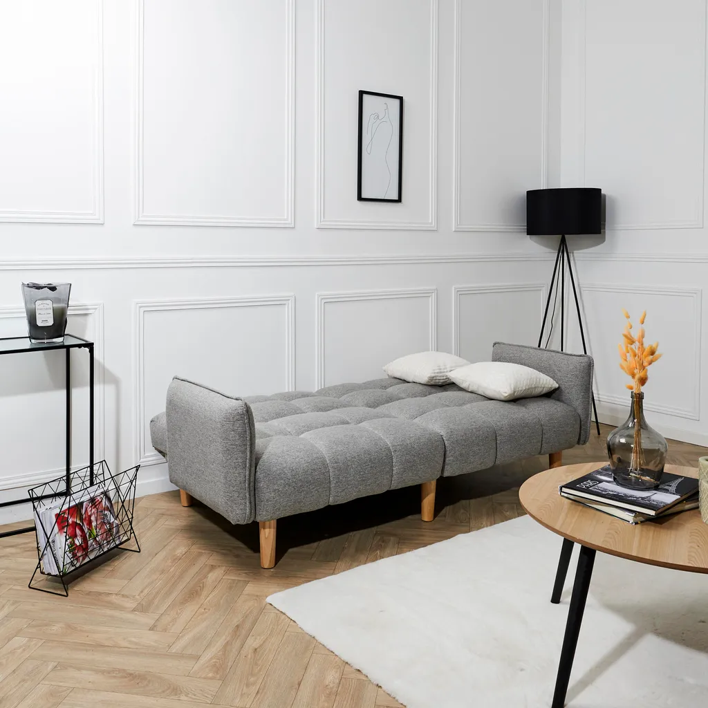 Canapé Convertible Dream Gris : Lit d'Appoint Idéal pour Salon et Studio