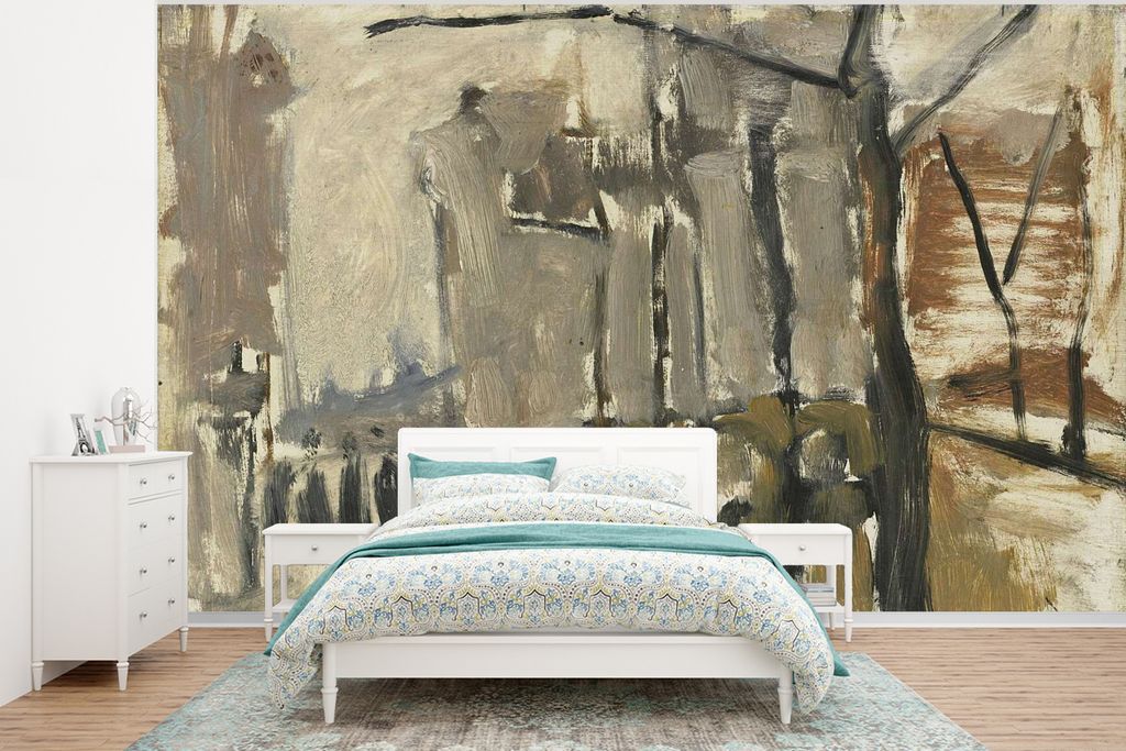 MuchoWow Fototapete für Wohnzimmer oder Schlafzimmer Wandtapete Vinyl Motivtapete Stadtlandschaft in Den Haag - Gemälde von George Hendrik Brei...