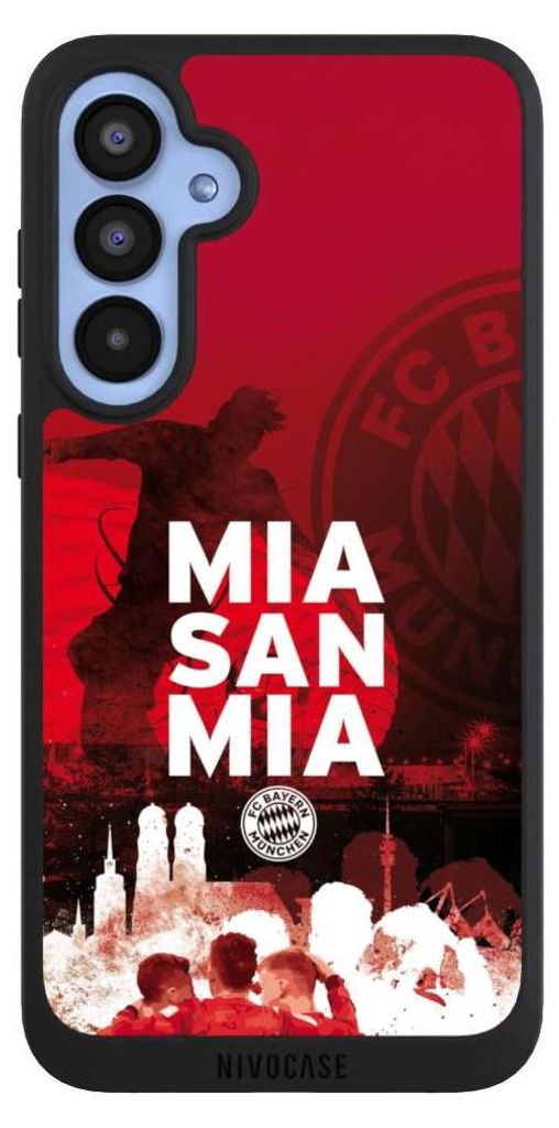 NIVOCASE Handyhülle für Samsung Galaxy A55 5G Hülle NIVOpure Case Schwarz FC Bayern München FCB Mia San Mia