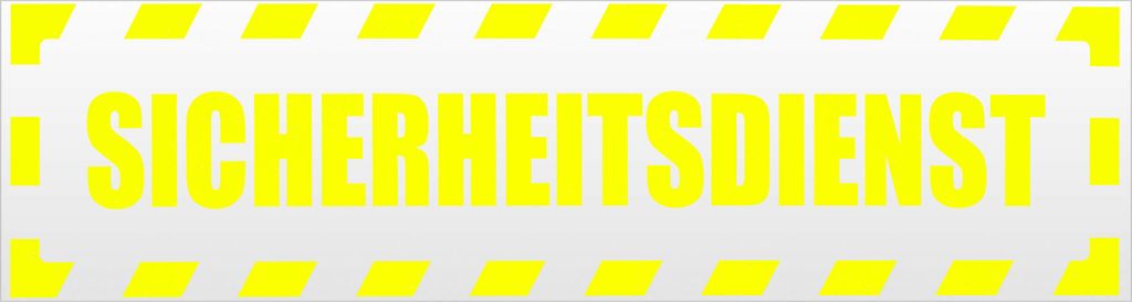 Kiwistar Sicherheitsdienst gestreift Magnetschild Schild magnetisch - 60cm Neongelb - Magnetfolie für Auto PKW Kfz