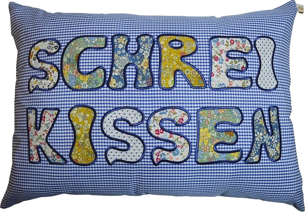 Coussin anti-pleurs bleu ergonomique en coton bio pour nourrissons
