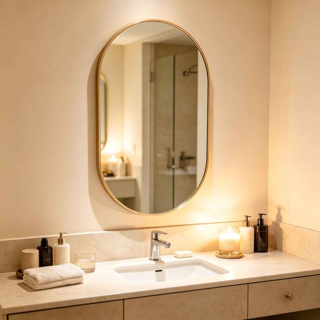 Specchio da parete Zimilo ovale con cornice dorata, 70x50 Immagine del prodotto 