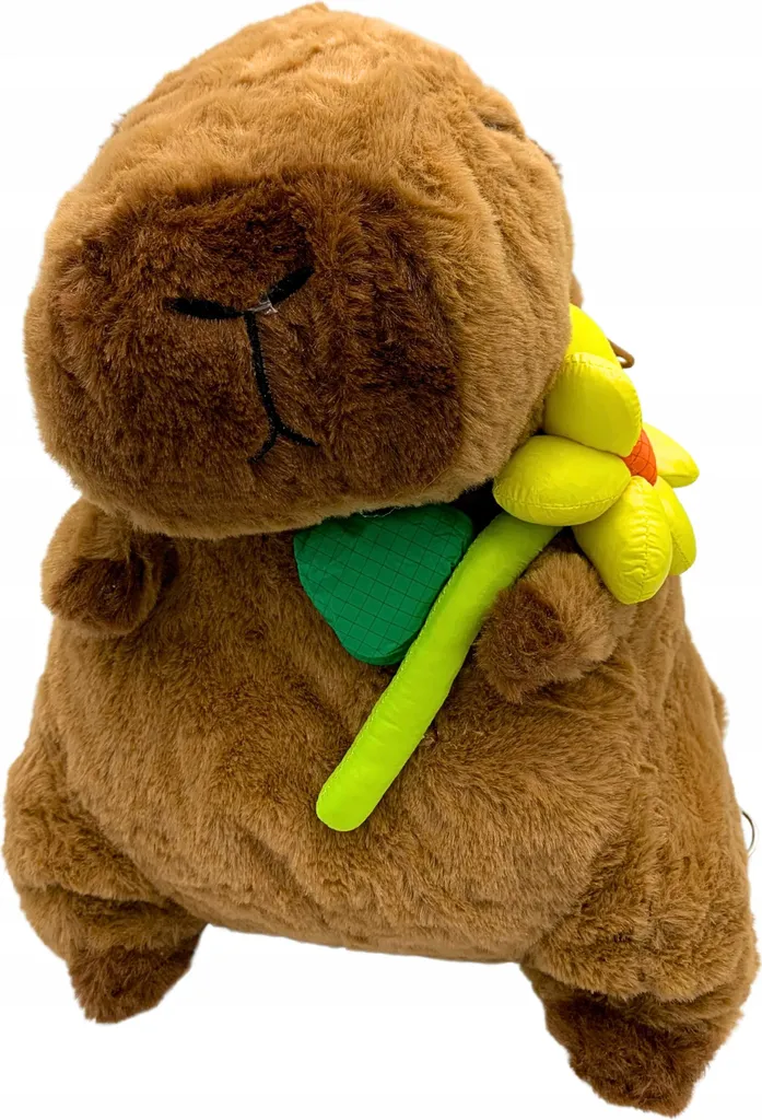 Zaino Capibara Peluche con Tulipano - Regalo Morbido per Asilo e Scuola