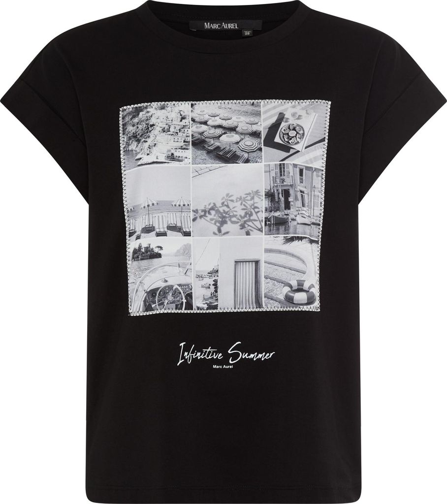 Marc Aurel Shirt mit Schwarz-weißem Fotoprint black 42